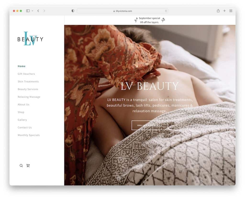 Witryna internetowa lilly victoria beauty spa