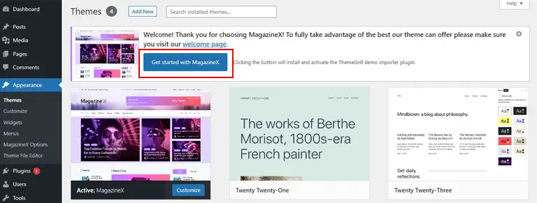 ابدأ مع MagazineX Button