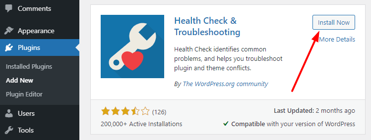 Install troubleshooting plugin