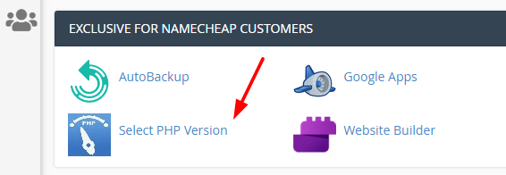 php version option from cpanel