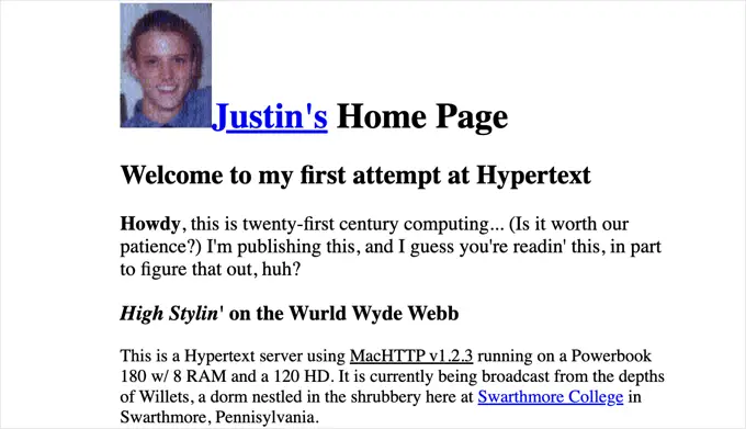 Il primo blog di Justin Hall