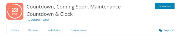 Strona wtyczki Countdown Builder The Countdown Builder plugin page