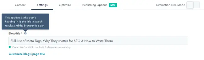 วิธีเพิ่มชื่อเมตาของคุณใน HubSpot CMS