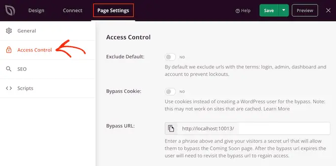 SeedProd のアクセス制御設定