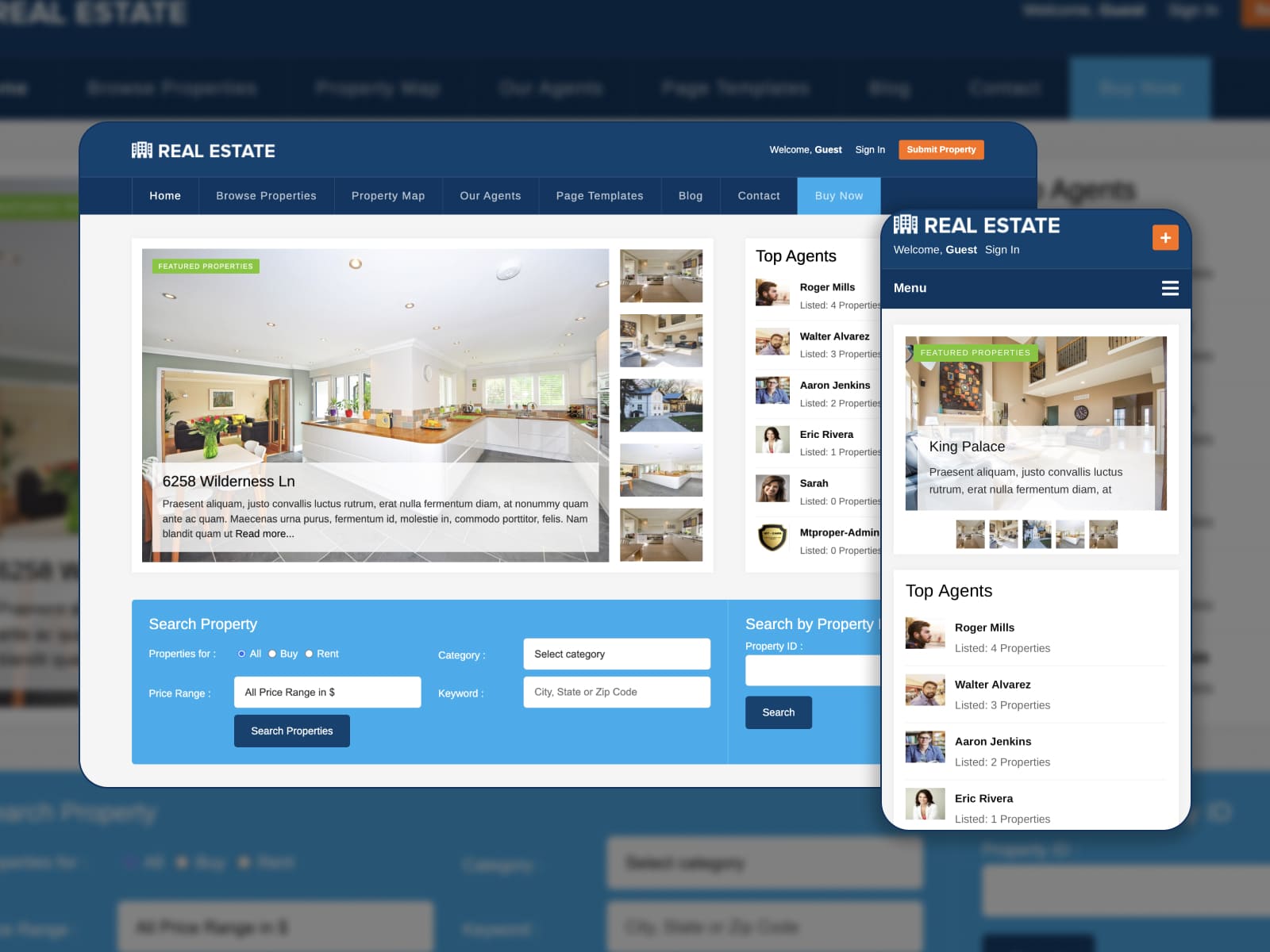 ธีมอสังหาริมทรัพย์สำหรับ WordPress