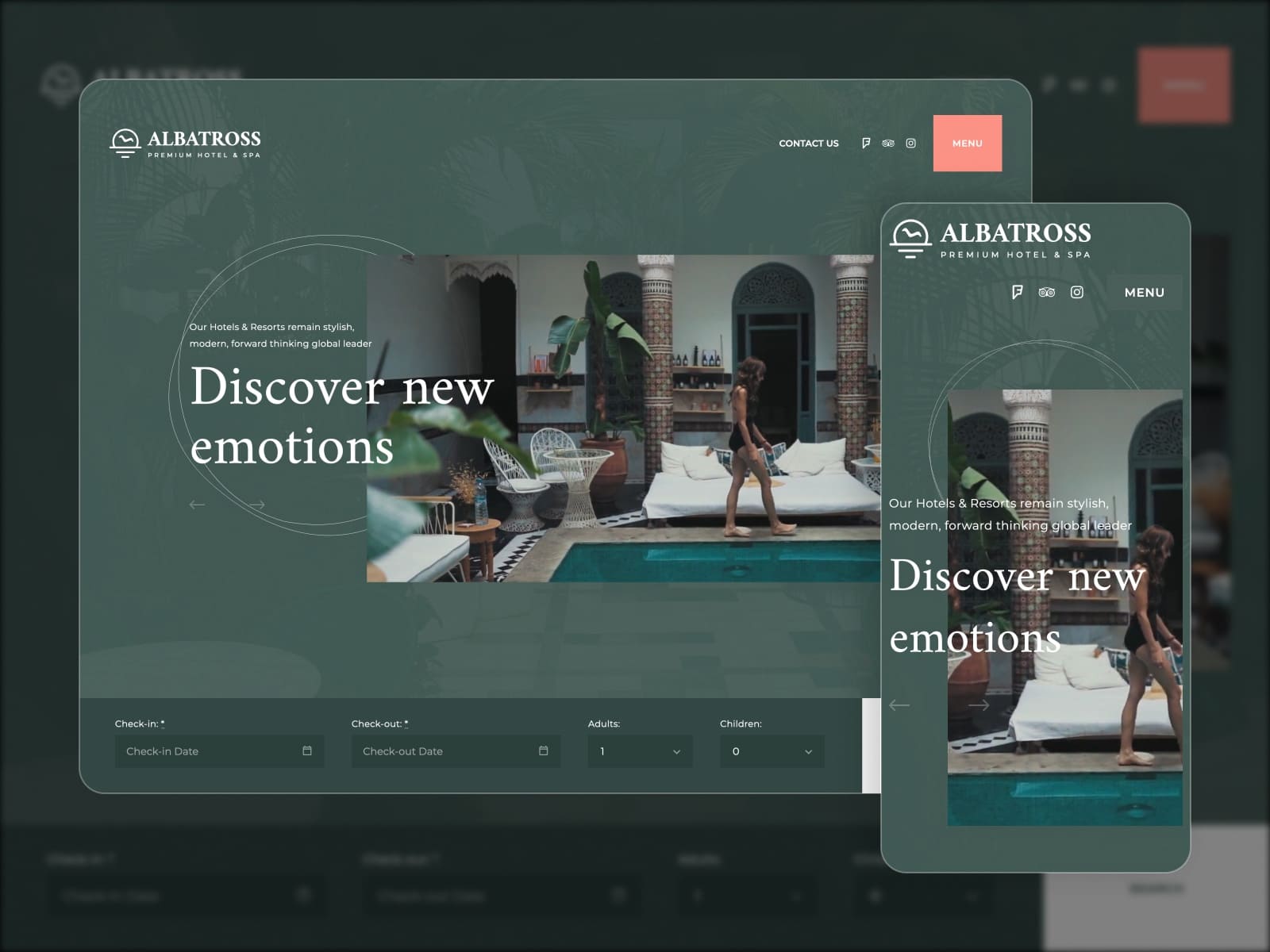 ภาพตัดปะของธีม WP Albatross พร้อมมุมมองมือถือและเดสก์ท็อป