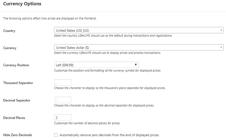 LifterLMS 與 LearnDash(2021 年):哪個是最好的? 11 LifterLMS payment Settings
