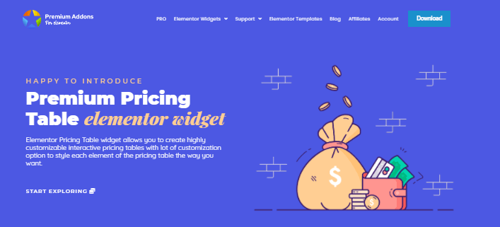 Pricing table for elementor