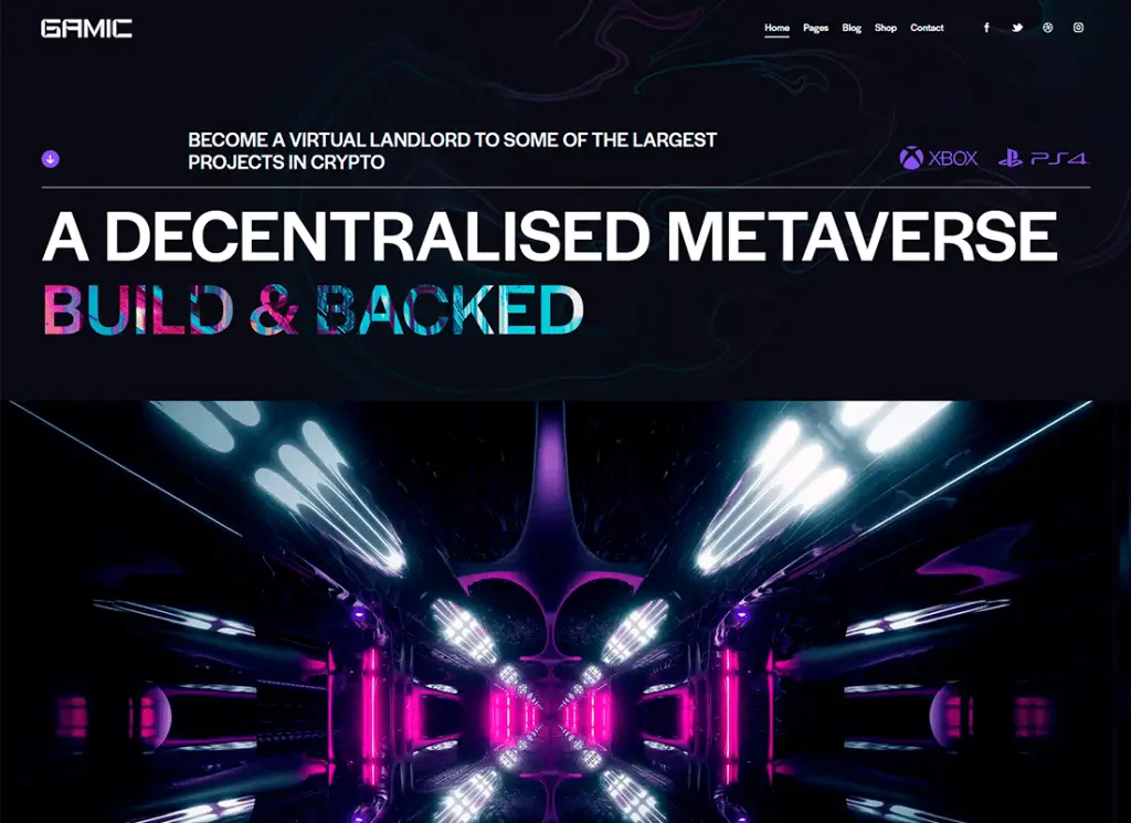 Gamic - Thème WordPress Metaverse Gaming & Crypto