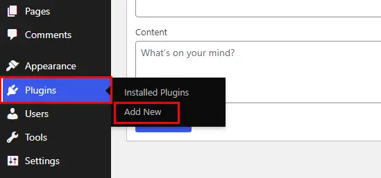 Plugin e fare clic su Aggiungi nuovo Come creare un modulo di registrazione con pagamento