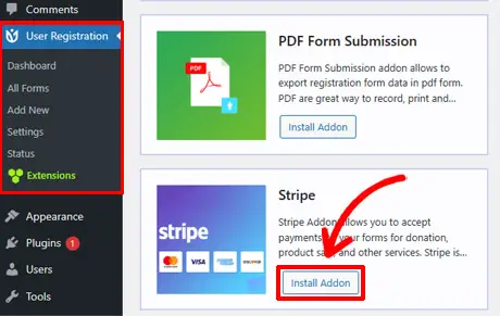 Installa la registrazione utente del componente aggiuntivo Stripe