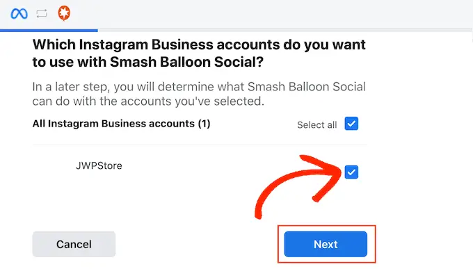 Scegli un account Instagram da utilizzare con Smash Balloon