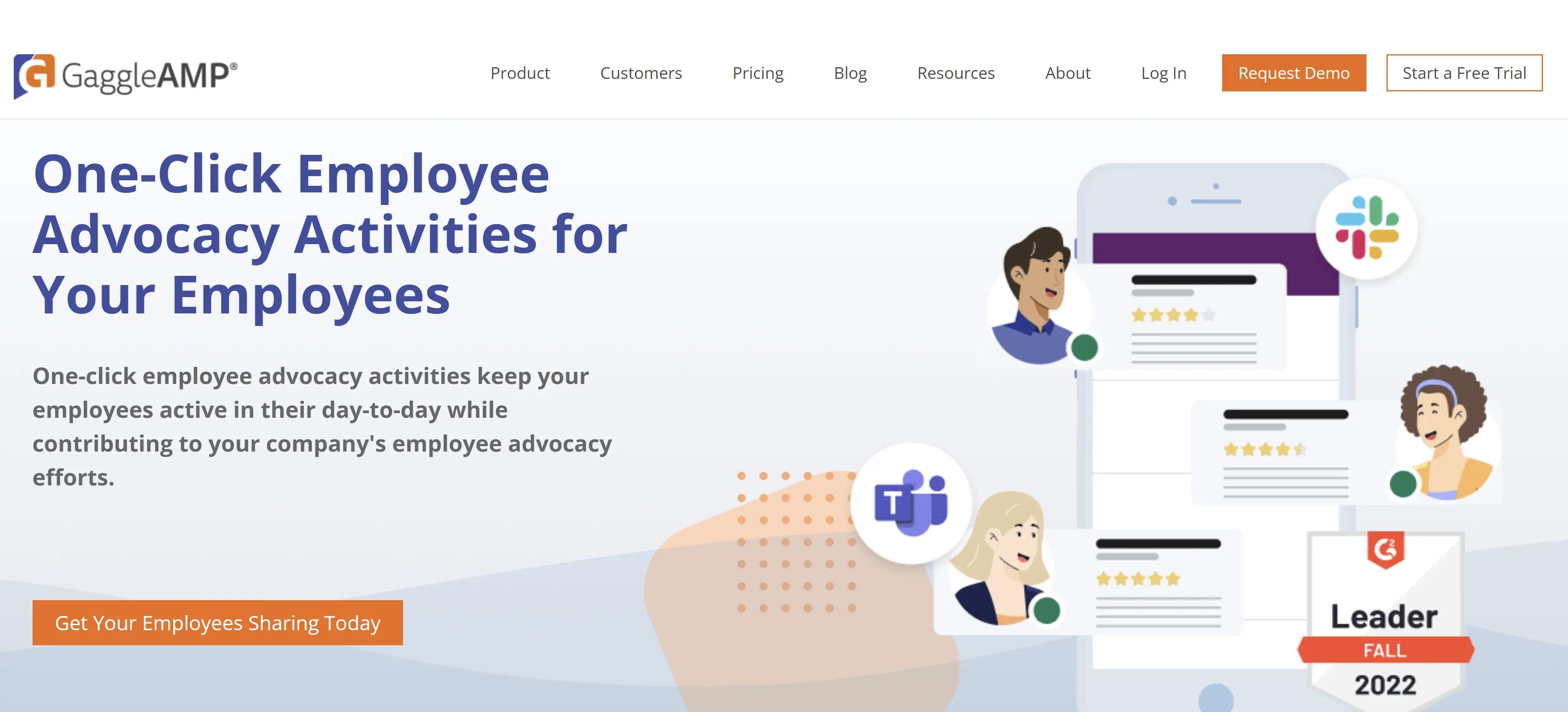 Screenshot di GaggleAmp, uno strumento di amplificazione sociale che ti consente di aggregare i social network dei tuoi dipendenti e pubblicare contenuti aziendali direttamente su di essi