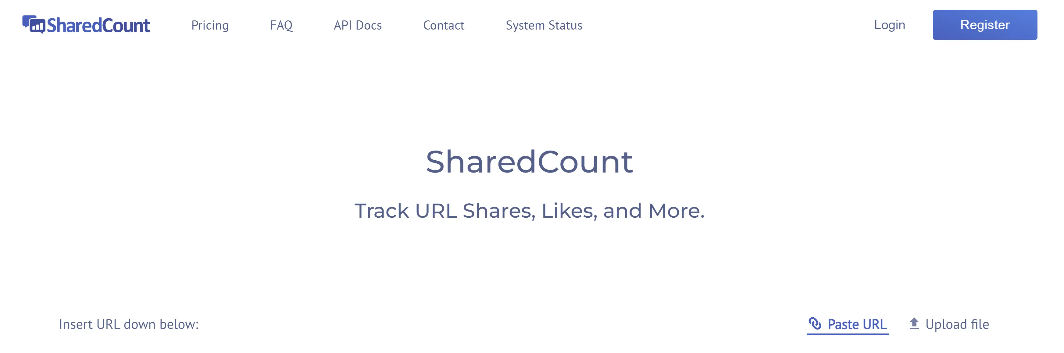 Screenshot di SharedCount, uno strumento che ti aiuta a misurare il coinvolgimento dei tuoi post sui social media