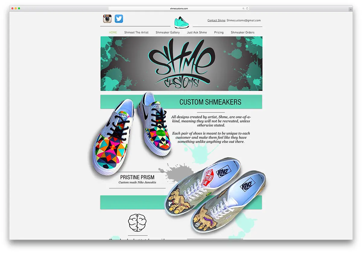 magasin-de-sneakers-shmecustoms-utilisant-wix