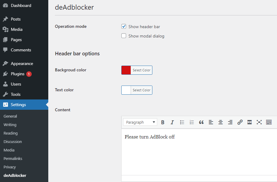 deadblocker setting