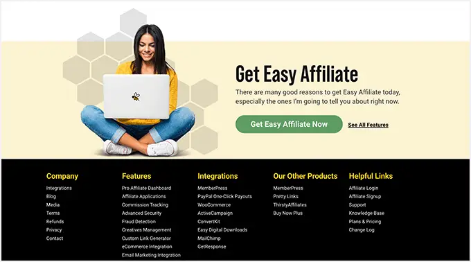 مثال على تذييل زر الحث على اتخاذ إجراء Call to action button footer example