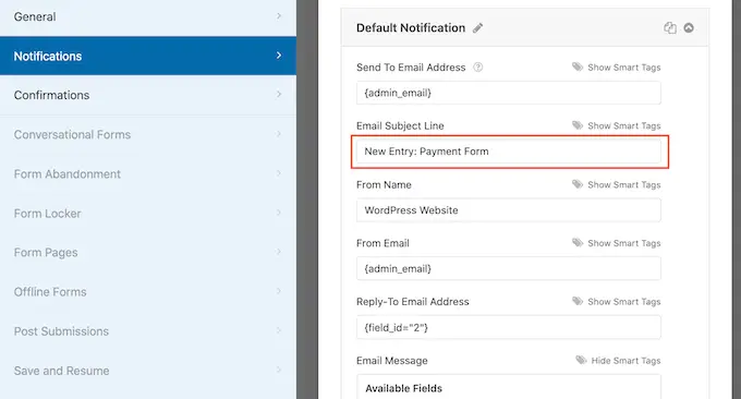 Özel bir WPForms konu satırı oluşturma Creating a custom WPForms subject line