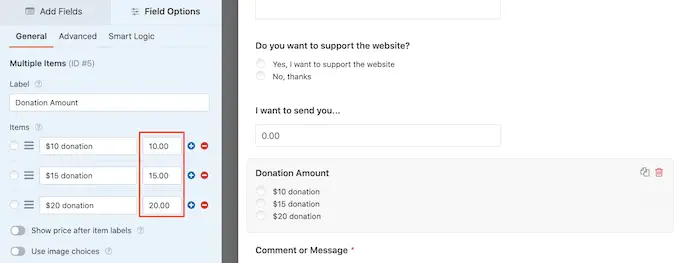 İsteğe bağlı ödemeli bir WordPress formu A WordPress form with an optional payment