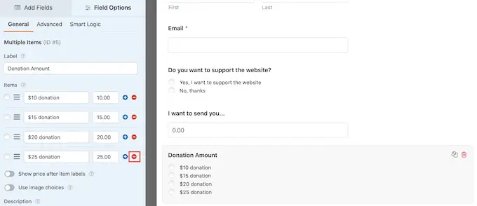 Alanları bir WordPress formundan silme Deleting fields from a WordPress form