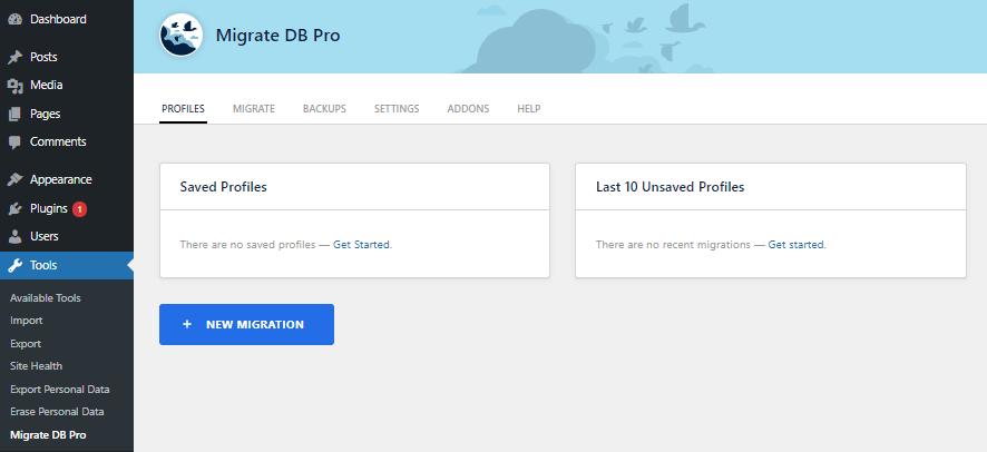 wp migrate db pro dashboard