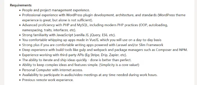 Wymagania dotyczące roli programisty WordPress Requirements for WordPress developer role