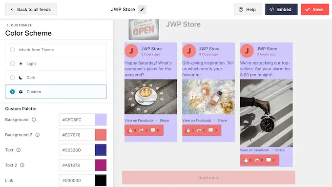 埋め込まれた Facebook タイムラインの色を変更する Changing the colors of your embedded Facebook timeline