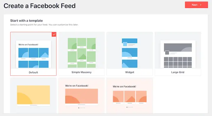 埋め込まれた Facebook タイムラインのテンプレートを選択する Choosing a template for your embedded Facebook timeline