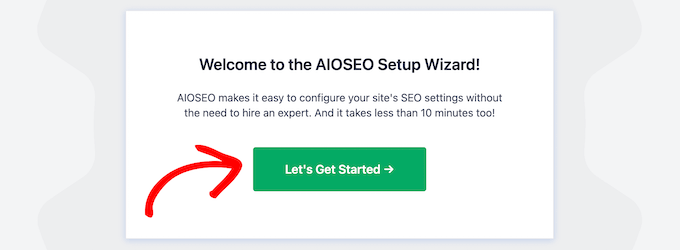 Haydi başlayalım AIOSEO kurulum sihirbazına tıklayın Click let's get started AIOSEO setup wizard