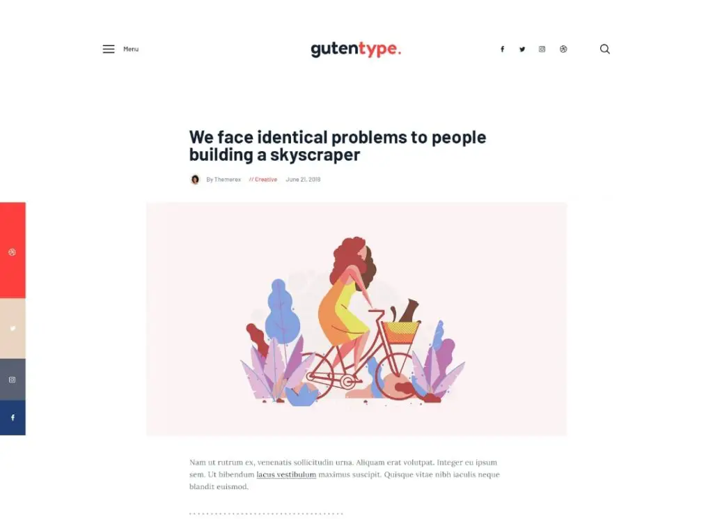 古騰型 |現代博客 + Elementor 的 100% Gutenberg WordPress 主題