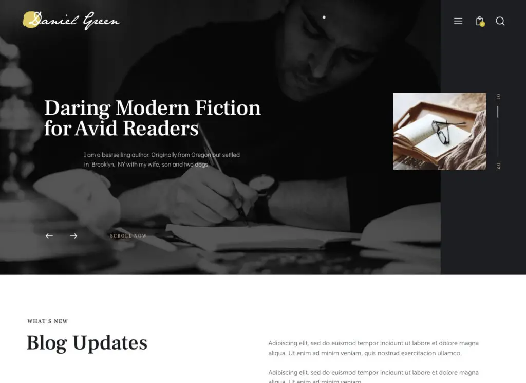 具有書店 WordPress 主題的作家和記者博客