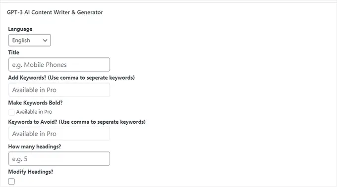 Impostazioni del contenuto AI AI content settings
