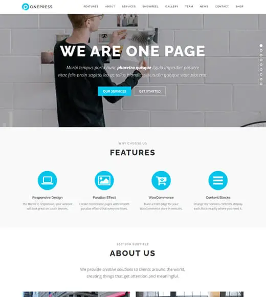 OnePress 最佳免费 WordPress 多用途主题