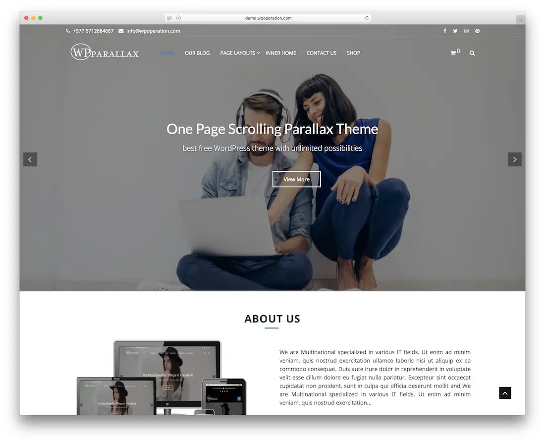 wpparallax 免费 wordpress 主题