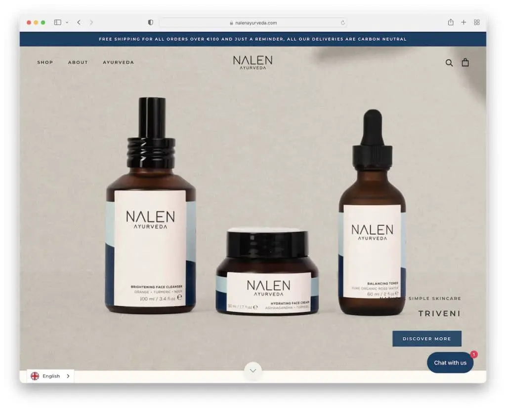 situs web bisnis kecil nalen ayurveda