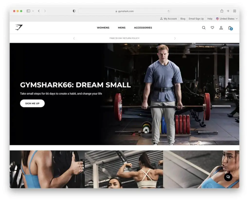 situs web shopify gymshark