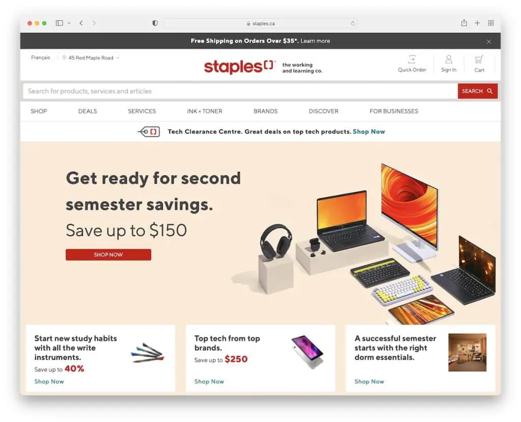 situs web staples shopify