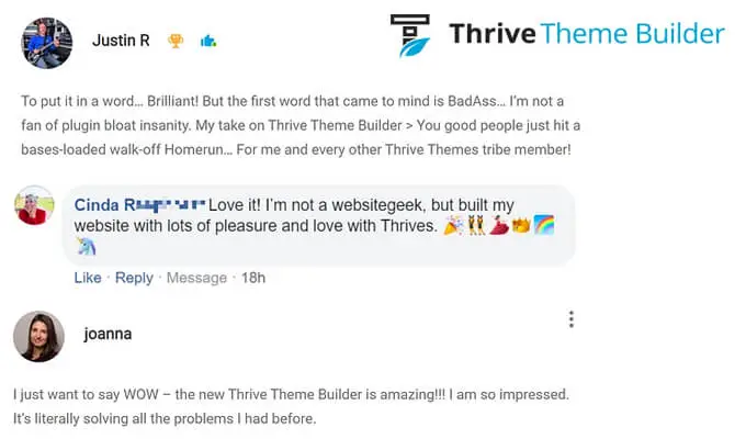 Mărturii Thrive Theme Builder Thrive Theme Builder Testimonials