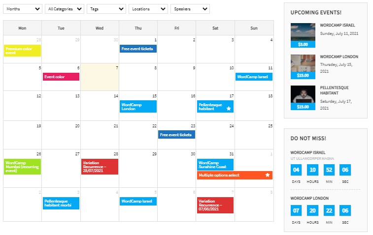 example of WooEvents