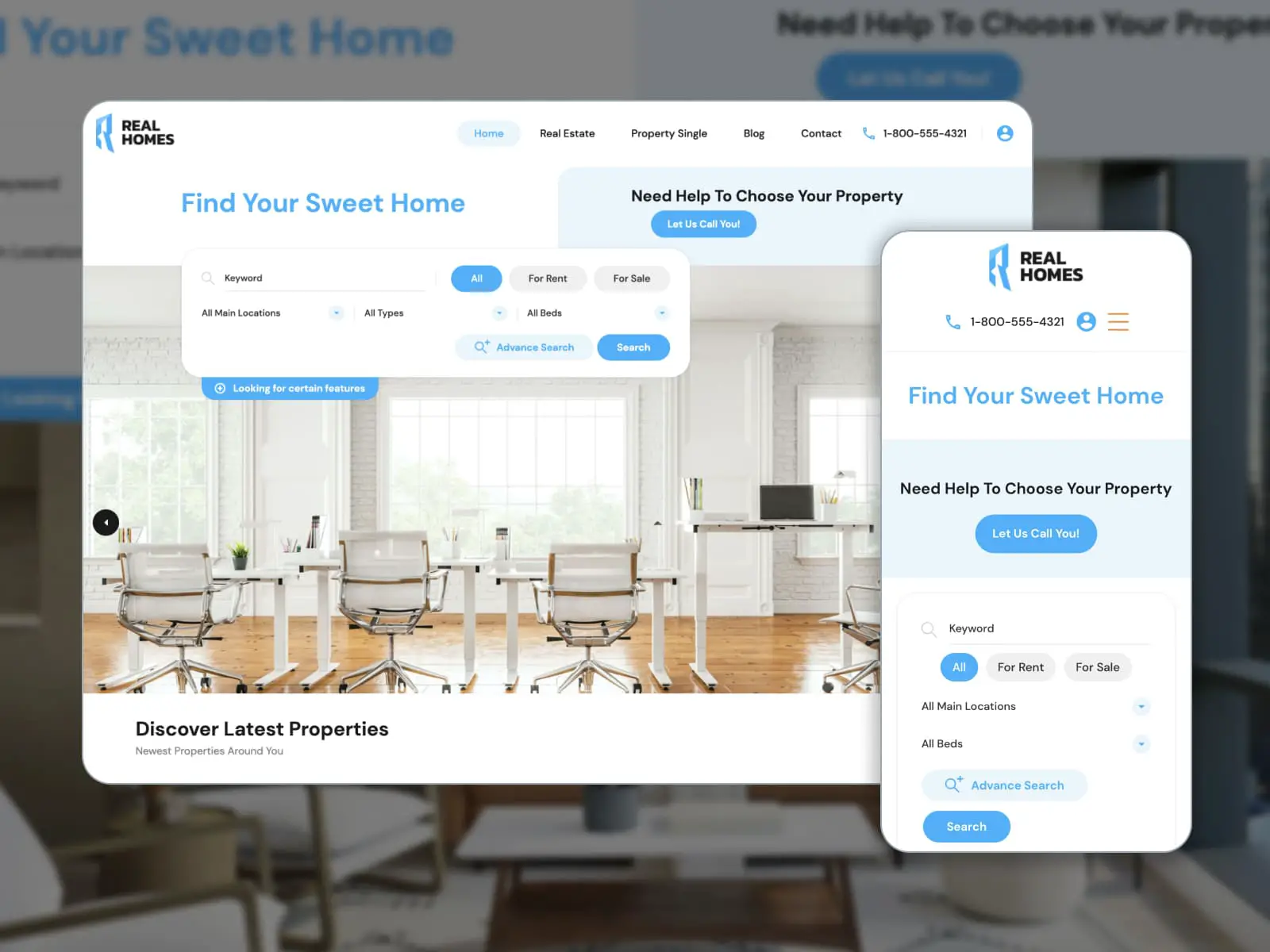 帶有高級搜索表單的 RealHomes WordPress 主題。