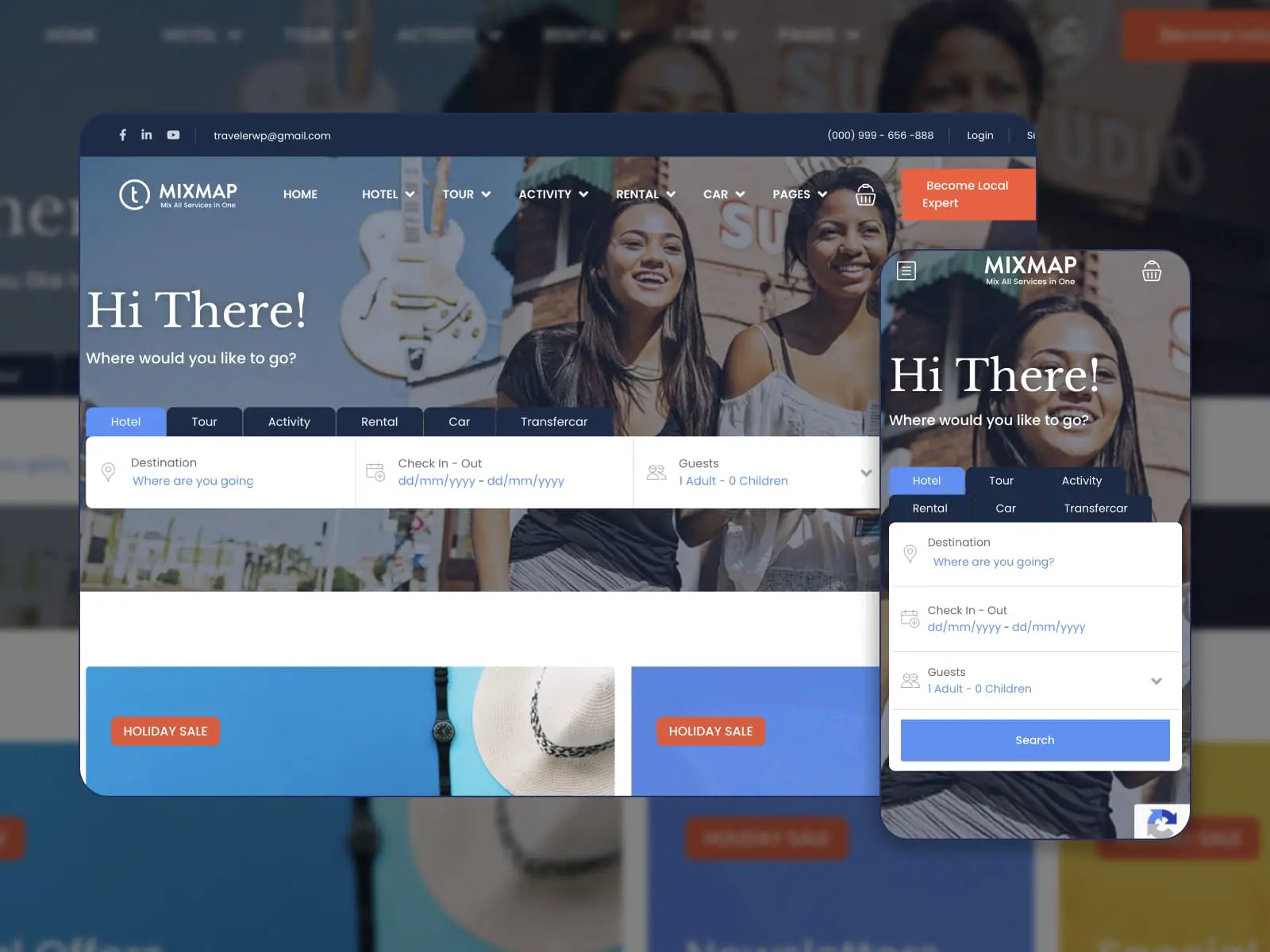 目錄的 Travel Booking WordPress 主題。