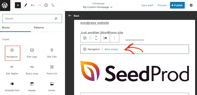 WordPress ホームページにナビゲーション メニューを追加する Adding a navigation menu to the WordPress home page
