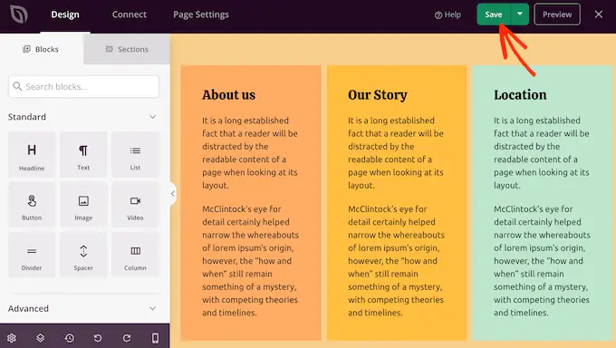 SeedProd デザインの保存 Saving your SeedProd design