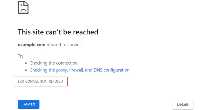 このサイトにアクセスできませんエラー This Site Can't Be Reached Error
