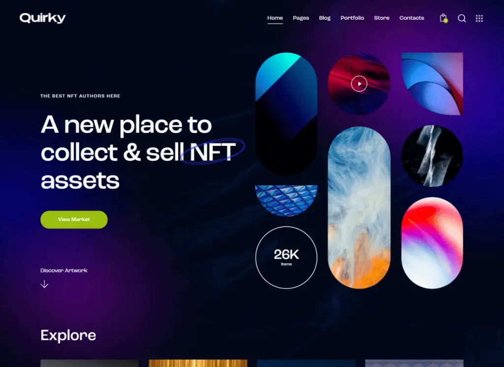 Quirky - NFT, Token & Blockchain WCFM Marketplace WordPress Teması