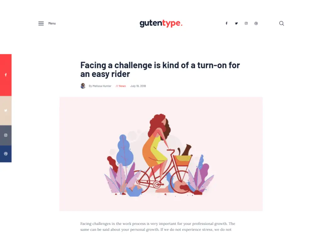 Gutentype - 現代のブログ用の 100% Gutenberg WordPress テーマ