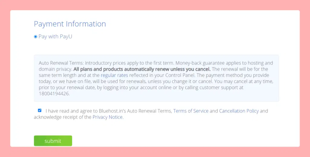 Código de cupom Bluehost India: 70% de desconto + nome de domínio grátis 14 bluehost india payment options
