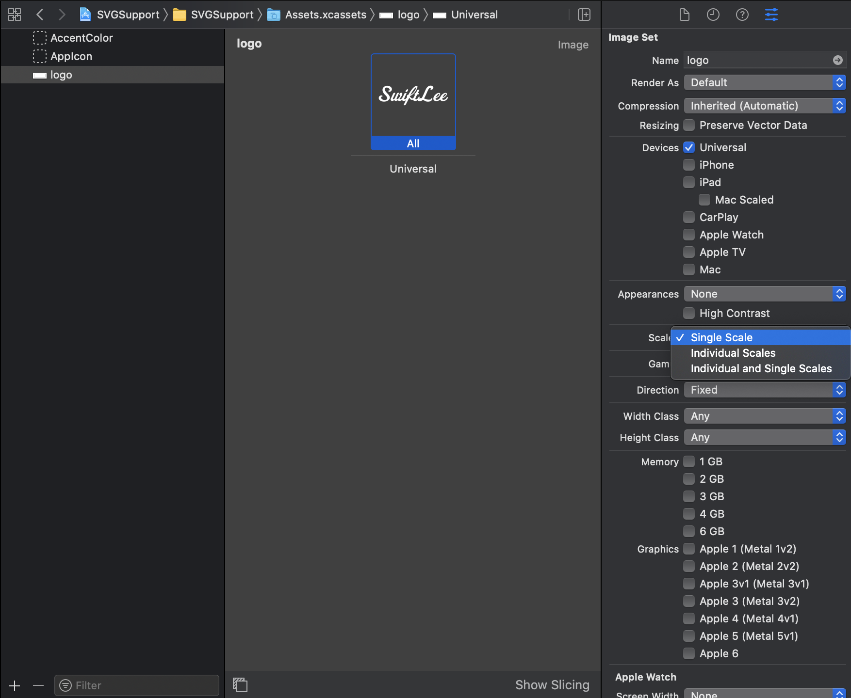 Xcode は Svg を使用できますか?