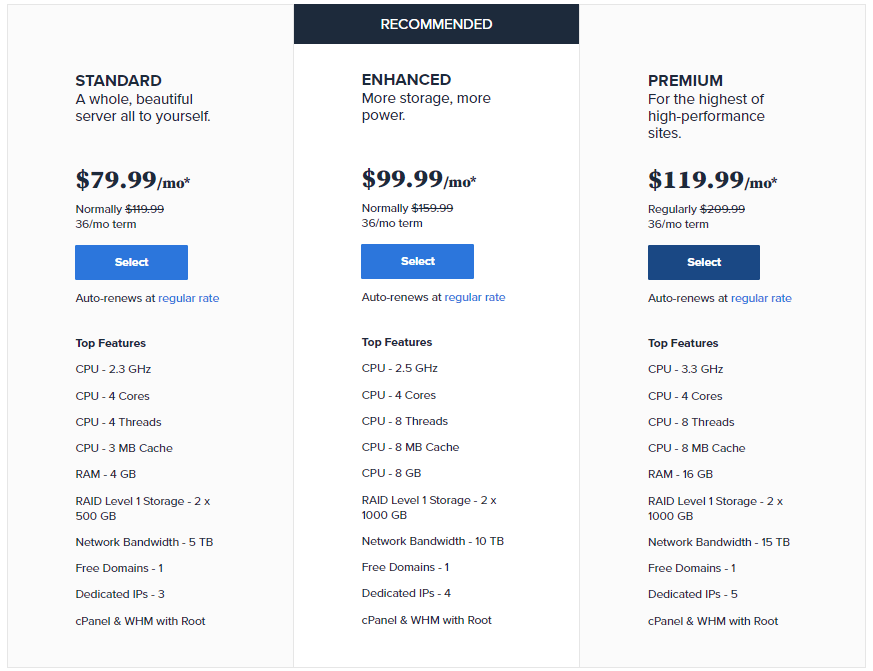 Bluehost Dedicated Hosting