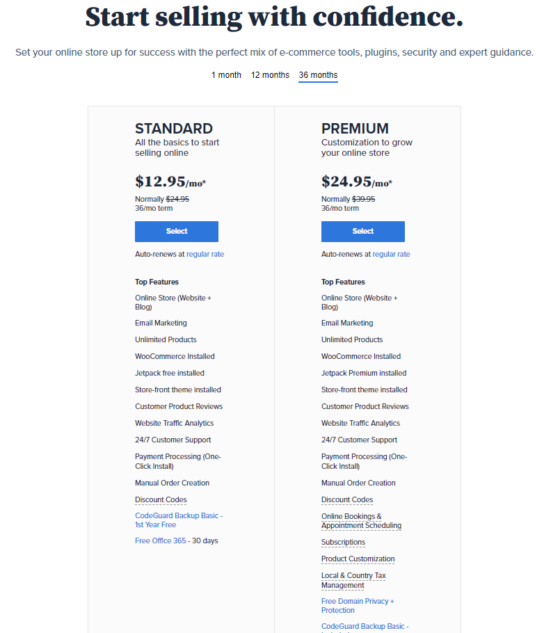 Bluehost online store